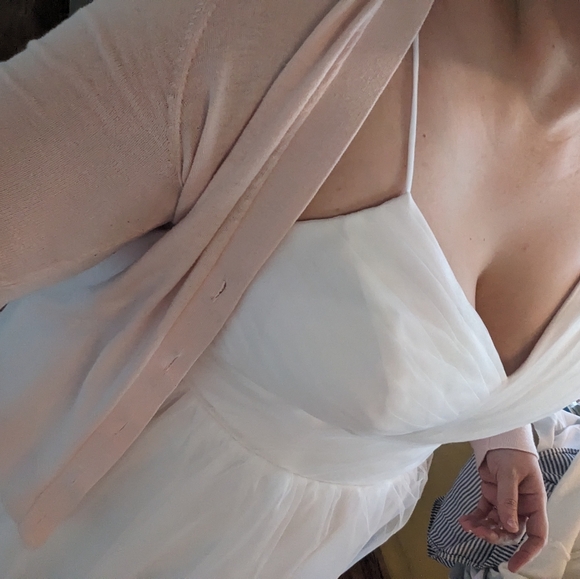 Tea Length Tulle Dress Spaghetti Strap Evening Party Gown sz 20W 16 street size - Picture 4 of 5